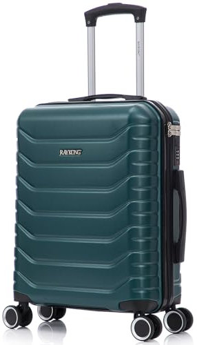 RAYKONG Valigia a mano 55x40x20cm (40L) in ABS+PC | 4 ruote girevoli a 360º | lucchetto incorporato | 20 pollici - (RK12|Verde)