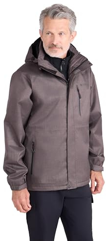 Mountain Warehouse Bracken 3-in-1 wasserdichte Outdoor-Herren-Jacke - wasserabweisende Laufjacke und Arbeitsjacke bei Regen, Camping-Jacke - Frühling, Sommer Anthrazitgrau Medium