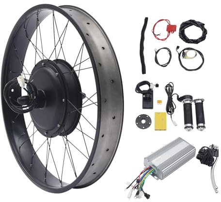 Vielrosse 26 Zoll Fatbike E-Bike Hinterrad Umbausatz Kit 1500W LCD-Display Elektrofahrrad Conversion Electric Bicycle Pedelec Bürstenloser Motor für Fahrradumbau