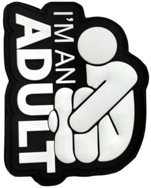 PVC Patches Klett Militär Fun Patch Für Taktische Kleidung Rucksack Baseballkappe Weste Hundegeschirr (I'm An Adult)