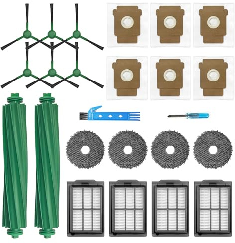 HAHONG Recambios para el robot aspirador iRobot Roomba Plus 505/405 Combo Accesorios 22 paquetes con 2 cepillos principales, 4 filtros HEPA, 6 cepillos laterales (para Plus 505/405)