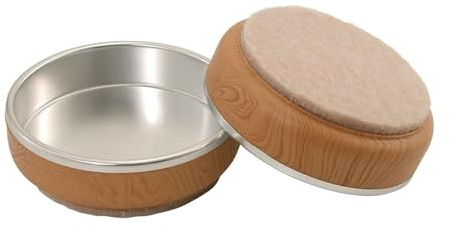Keypak Satin Chrome Castor Cups with Felt Base 4 Pack – 100mm - Felt Wooden Floor Protectors for Bed, Sofa, Chair