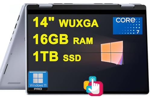 Dell Inspiron 14 7440 2-in-1 Laptop 14 Zoll WUXGA entspiegelter Touchscreen Intel 10-core Core 7 150U (Beats i7-1355U) 16GB DDR5 1TB SSD Hintergrundbeleuchtung FHD Kamera ExpressCharge MaxxAudio Pro