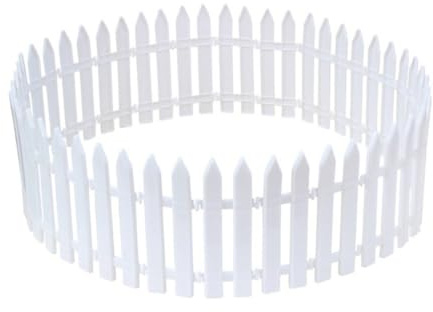 GANAZONO 25 Pezzi Recinto Staccionata Bianco in Plastica Flessibile per Decorazioni Natalizie e Giardino per Alberi di Natale Presepe e Feste