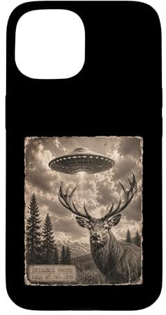 Custodia per iPhone 15 Divertente file di caso di rapimento di cervi UFO alieni 47-1978
