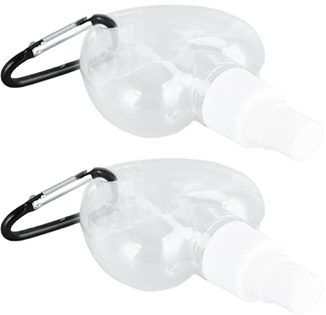 Badafaci pour les Mains avec Clip, 2 Récipients Rechargeables Portables en Plastique PET, Bouteille de Voyage Transparente avec Porte-clés de 50 Ml, Type de Pulvérisation pour Savon pour les Mains,