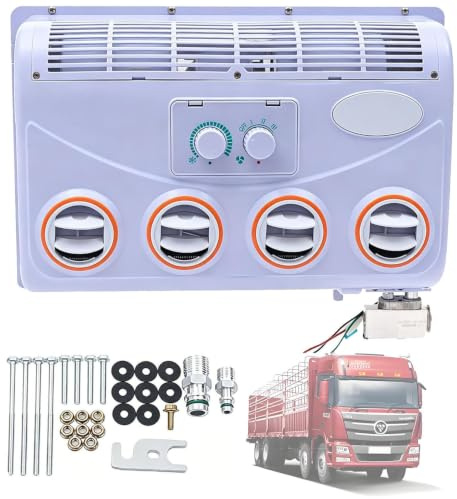 UORDBY Aire Acondicionado eléctrico de 12V/24V CC, Aire Acondicionado eléctrico para Techo de Autocaravana, Mini Aire Acondicionado para Coche, para Caravana, camión, Autocaravana, etc. 12V