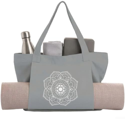 HomeVortex Sac de pilates en toile de grande capacité avec compartiment humide et porte-bouteille – Sac fourre-tout studio
