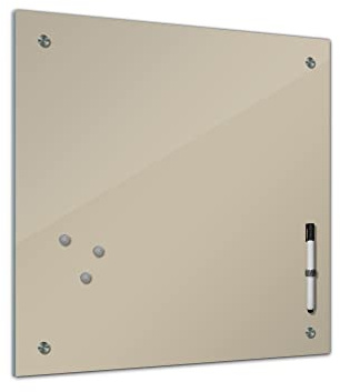 Bilderdepot24 Memoboard 40 x 40 cm | Farben | Silber | abwaschbare einfarbige Glas-Magnettafel mit Halterung Magneten Stift 1300a