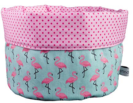 bettina bruder - Stoffkörbchen Flamingo türkis pink - Brotkorb Utensilo Aufbewahrung