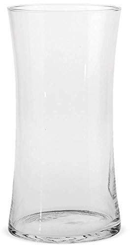 matches21 Vase en Verre Vase en Verre Vase à Fleurs Dekovase en Verre Clair Verre décoratif légèrement cintré 1 PCS Ø 20x40 cm - 2 Tailles