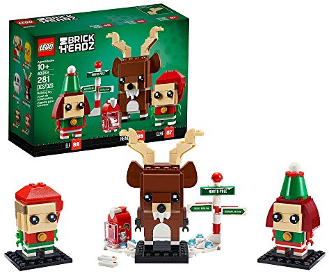 LEGO Brickheadz Renna, Elfo ed Elfa, Giocattolo e Idea Regalo, Decorazioni Natalizie, 40353