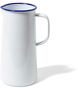 Falcon Enamelware Enamel Three Pint Jug White with Blue Rim