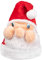 Weihnachtsmütze Plüsch Nikolausmütze X-Mas Mütze Santa Weihnachten Nikolaus rot für Erwachsene Einheitsgröße Weihnachtsfeier Weihnachtsmarkt (rot mit Santa Gesicht)