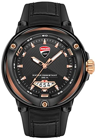 Ducati Herren Analog Quarz Uhr mit Leder Armband DTWGN2018901