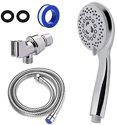 Klobvtt Handbrause mit fünf Funktionen, EIN-klick-Umschalt-Duschkopf mit Handset, Handbrause mit 5 Modi, wassersparender Handbrause mit 59-Zoll-Schlauch