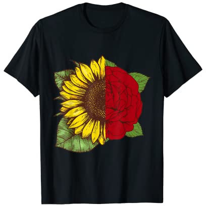 Sunflower Mixed Roses T-Shirt Geschenk Damen T-Shirt