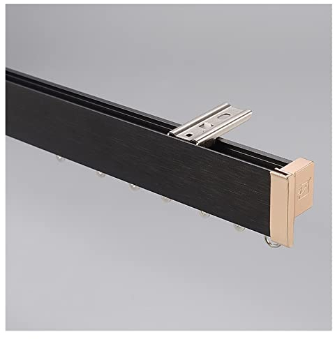 VAHOOO Decken-Vorhangschiene, 1m~5m, Raumteiler Vorhangstange, Aluminium Gardinenschiene Set Für Bett Vorhänge, Privatsphäre Wohnzimmer Schlafzimmer Dusche (Color : Black -B, Size : 4x1m)