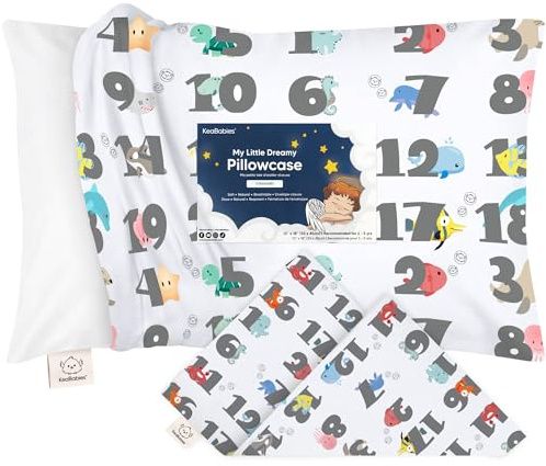 KeaBabies Kinder Kissenbezug, Weich Bio-Baumwolle, 45x33 (Kea123) | Weicher Bio-Baumwoll-Kissenbezug fur Kinderkissen, Atmungsaktiv, Maschinenwaschbar, unisex für Mädchen & Jungen