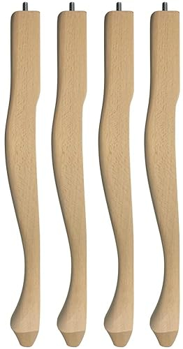 nexxoo Moebelfusse Holz 4 x 470 mm Möbelfüße Tischbeine Holz Möbelfuß Schrankfüße Schrankfuß BUCHEN Holz für Antiquitäten Klassisch Glamour