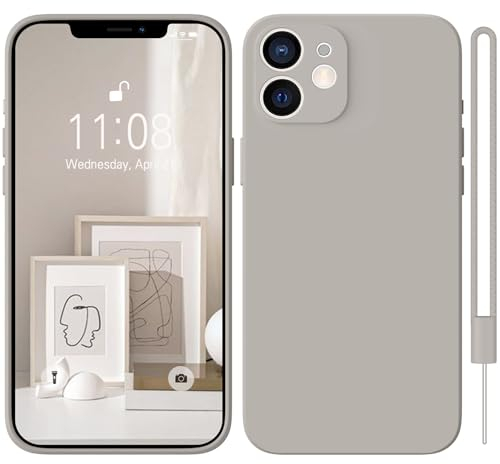 HGH für iPhone 11 Hülle Silikon mit 1 Lanyard Handyhülle für iPhone 11 Hülle Ultra Dünn Rundumschutz mit Weichem Microfiber-Innenfutter kameraschutz Schutzhülle Titan Grau