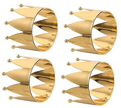 Zerodeko 4stücke Goldene Serviettenringe Bankett-serviettenhalter Party-Dinner-serviettenringe