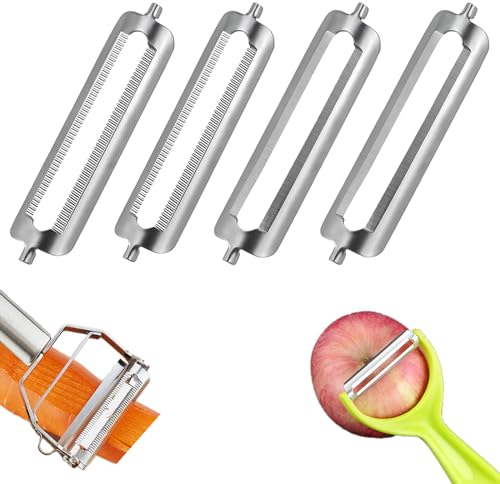 Turbo Schäler Ersatzklingen, 4 Stück Schäler Ersatzklingen Turbo Sparschäler Ersatzklingen Ersatzklingen für Sparschäler Blades Sägezahnform für Turbo Schäler Flachschliff Profischäler Sparschäler