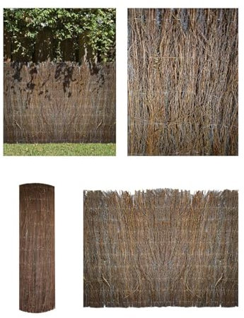 Jardin202 - Cerramiento Natural de Brezo 1400 g/m² | Ocultación 80% con Alambre Cosido | 1x5m -