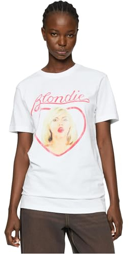 MERCHCODE Damen Mc867-blondie Heart of Glass Tee T-Shirt, Weiß, XL EU