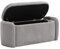 Moderner schlichter Aufbewahrungshocker, gestreifter Samt-Nachttischhocker, bequemes Sitzgefühl, Wohnzimmer, Eingang, Schlafzimmer Multifunktionale Aufbewahrungsbank (Light Gray + Foam + Velvet)
