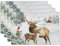 Giwawa Tischsets mit Winter-Hirschen, 30,5 x 45,7 cm, Weihnachts-Rentiere, Elch, Elch, Platzset, Weihnachtsbäume, Schnee, Wildtiere, Tischsets, waschbar, schmutzabweisend, für Küche, Esszimmer,