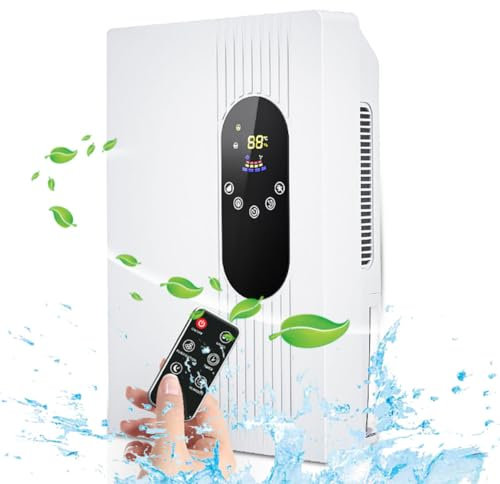 Air Dehumidifier, 2200ML Portable Dehumidifier, 24 Hours Timer Small Digital Dehumidifiers, Auto-Off, Dehumidifiers for Home with LED Display, for Home, Kitchen, Bedroom, Office