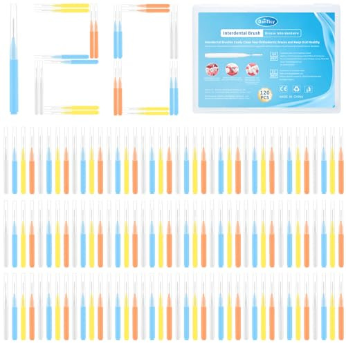 Danticy Interdentalbürsten dienen zur Reinigung der Zahnzwischenräume, sind wiederverwendbar und in vier Farben erhältlich. 120 Bürsten pro Packung