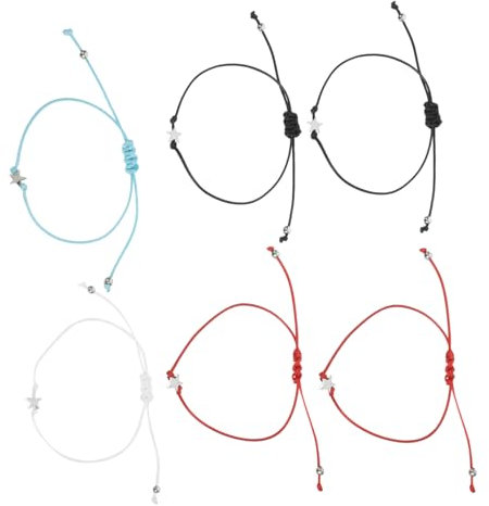 WESIEVYA 6pezzi Braccialetti Madre Figlia Regolabili Ccb e Filo Cerato Di Bracciali Intrecciati Per Ragazze e Mamme Elegante Per Ritorno Scuola