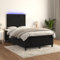 Brokky Boxspringbett mit Matratze & LED Bett Mit Matratze Polsterbett Boxspringbett Mit Bettkasten Schwarz 120x200 cm Samt