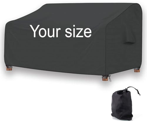 Abdeckung für Gartenbank nach Maß Atmungsaktiv und Windabweisend Robuste Schutzhülle für Gartenmöbel Abdeckhaube Maßanfertigung Schwarze Gartenbankabdeckung Personalisiert [131]