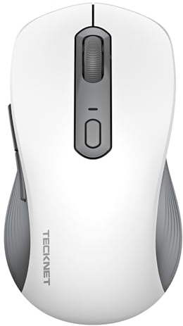 TECKNET Wireless Mouse for Laptop, Tri-Mode Bluetooth 5.0/3.0 & 2.4G Laptop Mouse Wireless, 4800DPI Optical Tracking, Cordless USB Silent Mice for PC Mac Linux Chrome
