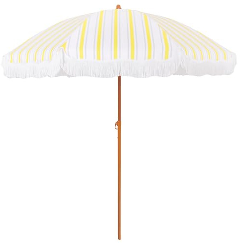 EYTVYUWPT Sonnenschirm Groß, Strand, Schwimmbad, Garten, Balkon, Quasten Sonnenschirm Ø 200 Cm, Höhe Und Ausrichtung Einstellbar