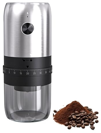Pretfy Molinillo de café Eléctrico de Gran Capacidad, 40 Ajustes Molienda, Prensa Francesa Recargable Portátil, café por Goteo