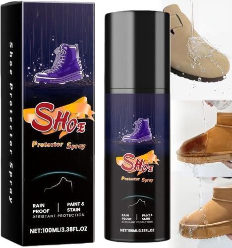 MrDalio Shoe Protector Spray 100ml, Waterproof Spray for Shoes, Quick-Dry Suede Protector, Water & Stain Repellent for Sneakers, Leather, Suede and Canvas, Ideal Outdoor Use