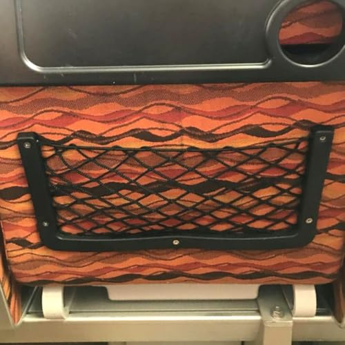 Jotekonoby Große Aufbewahrungstasche für Auto, Van, Boot und Wohnmobil, 36 x 18 cm, schwarz, Kunststoff und Polyester-Netz, für einfache Installation mit Schrauben