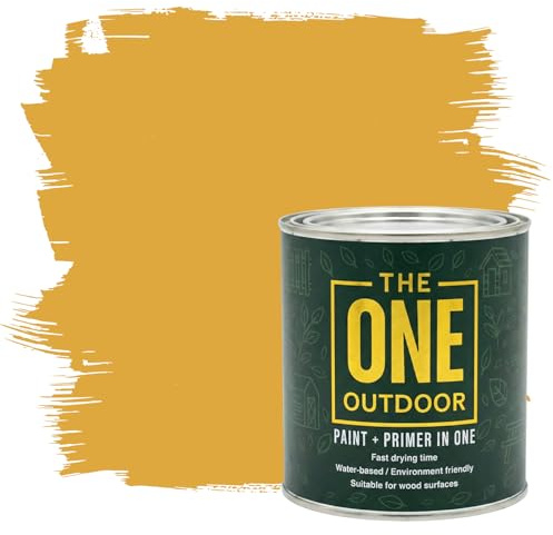 THE ONE Outdoor Paint - Sunflower Yellow, 2.5 Litre | Durable Exterior Paint for Wood, Metal & Masonry | Weather Resistant Finish