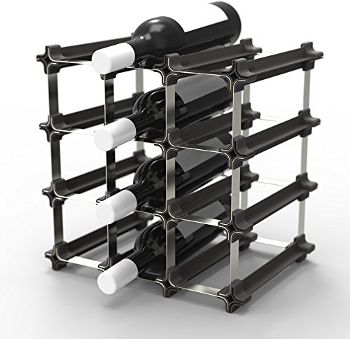 UMBRELLA® Weinregal stapelbar 9er Small Kit bis zu 12 Flaschen – modulares Flaschenregal/Weinflaschenhalter, flexibel erweiterbar, platzsparendes Stecksystem aus Australien für Küche,Keller,Hausbar