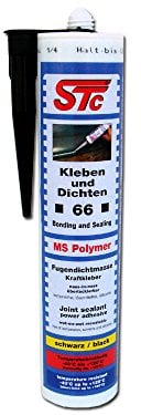 STC 1K Dichtmasse Kleben und Dichten MS Polymer schwarz 290 ml Kartusche Karosseriekleber Kraftkleber Karosseriedichtmasse (schwarz)