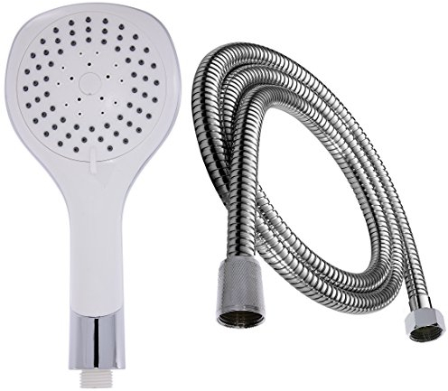Handbrause Brausekopf Brause Brauseschlauch 200 cm Dusche Antikalk 5 Strahlarten Weiss