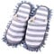 1 Pair of Multifunction Stripes Cleaning Slippers, Detachable Mopping Shoes House Floor Cleaning Mop Microfiber Sole