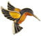 AILUOR Kolibri Broschen für Frauen, Antik Gold Tone Emaille Vogel Kolibri Brosche Pins MultiColor Crystal Pin Brosche Schmuck für Frauen (orange)