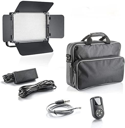 Walimex pro LED Niova 600 Plus Bi-Color Flächenleuchte, dimmbare Videoleuchte, Studioleuchte mit Fernbedienung, mobiles Dauerlicht inkl. Transporttasche