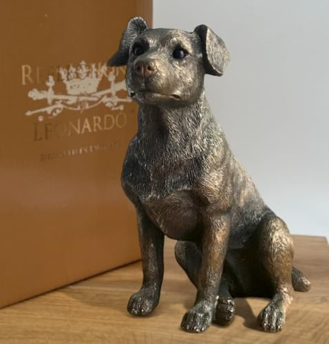 Animal Crackers Jack Russell Terrier figurine, Leonardo Reflections Bronzed range, height 16cm, gift boxed