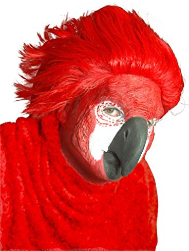 Papagei-Maske aus Latex - hautfarben - ungeschminkt - Latex-Applikation mit Hautkleber - Special-Effect Kostüm-Zubehör - Make-Up für Halloween, Karneval & Horror-Party